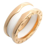 Bvlgari White Ceramic Pink Gold (18K) Band Ring (Pre-Owned)