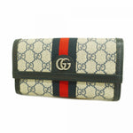 Gucci Navy Pvc Leather Long Wallet (Bi-Fold) (Pre-Owned)