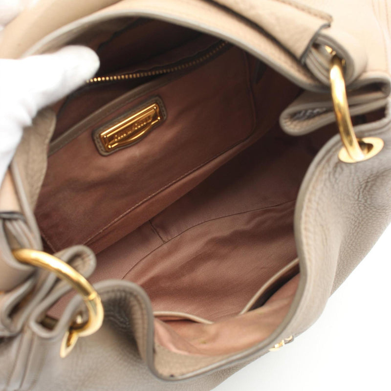 Miu Miu Beige Leather Shoulder Bag (Pre-Owned)