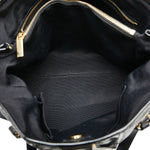 Salvatore Ferragamo Black Leather Handbag Tote Bag (Pre-Owned)