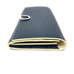 Bvlgari Navy Leather Long Wallet (Bi-Fold) (Pre-Owned)