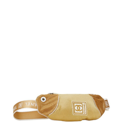 Chanel Beige Gold Nylon Fanny Pack (Pre-Owned)