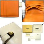 Fendi Beige Gold Orange Leather Wallet (Bi-Fold) (Pre-Owned)