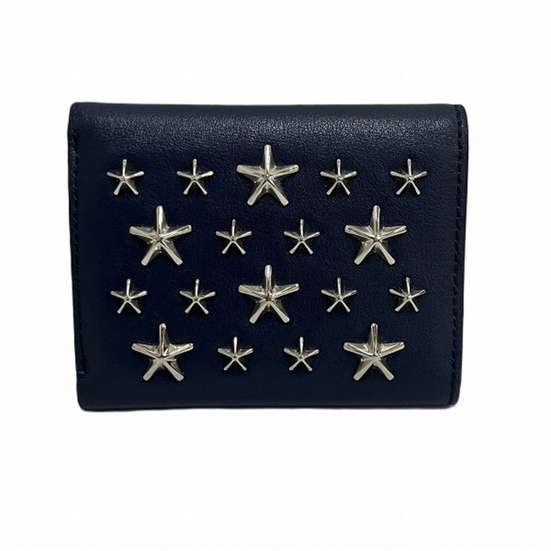 Jimmy Choo Navy Leather Wallet (Tri-Fold) (Pre-Owned)