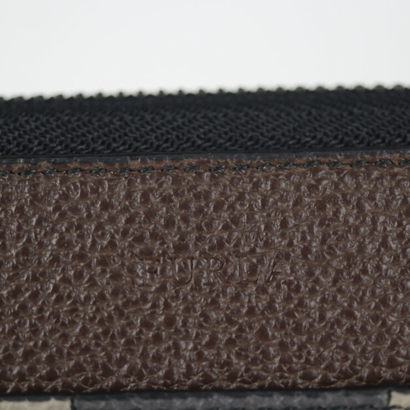 Furla Black Brown Gray Leather Bill Wallet (Bi-Fold) (Pre-Owned)