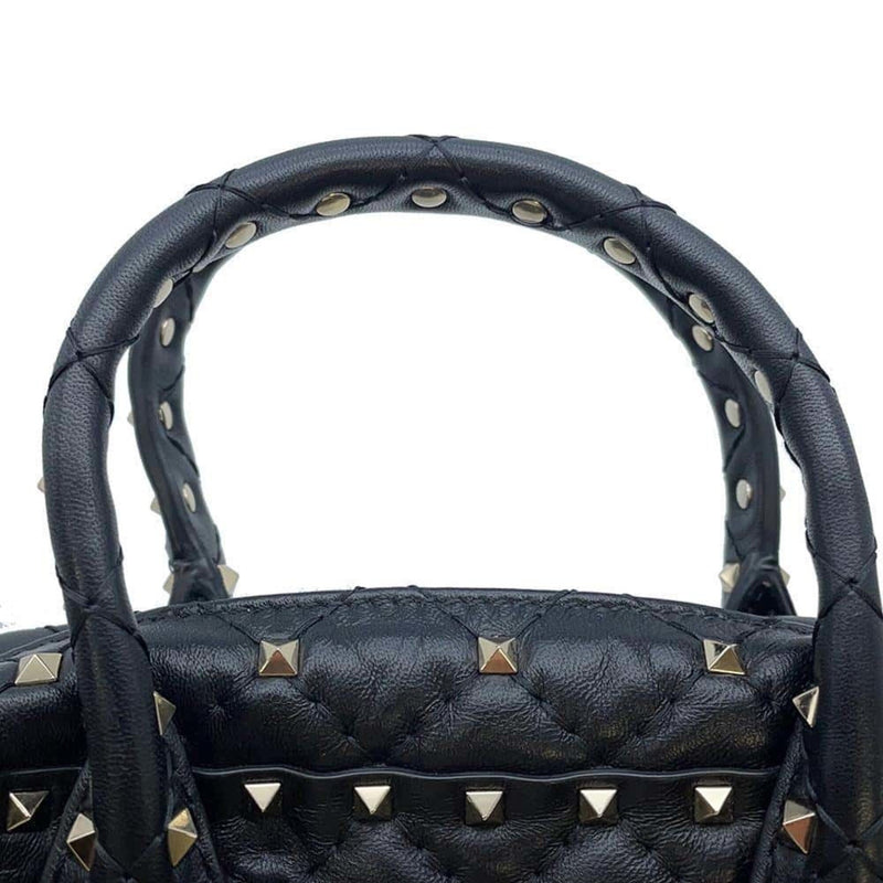 Valentino Garavani Black Leather Handbag Shoulder Bag (Pre-Owned)