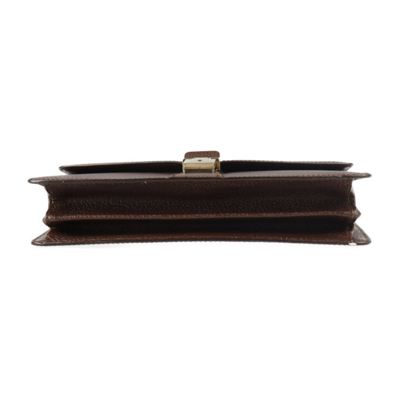 Salvatore Ferragamo Brown Leather Clutch Bag (Pre-Owned)