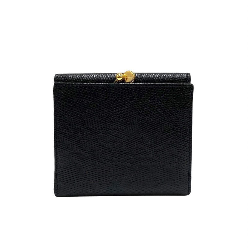 Salvatore Ferragamo Black Leather Wallet (Tri-Fold) (Pre-Owned)