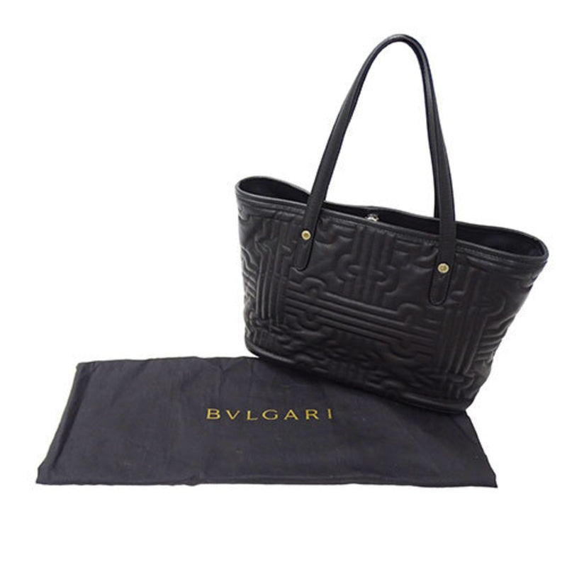 Bvlgari Black Leather Tote Bag (Pre-Owned)