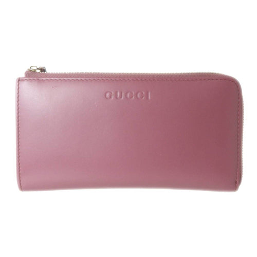 Gucci Pink Leather Long Wallet (Bi-Fold) (Pre-Owned)