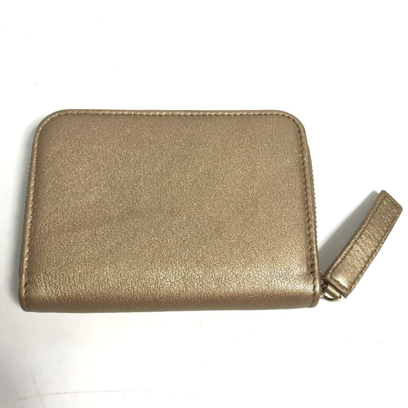 Bvlgari Gold Leather Coin Purse/Coin Case (Pre-Owned)