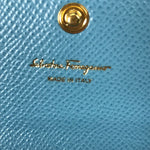 Salvatore Ferragamo Blue Leather Long Wallet (Bi-Fold) (Pre-Owned)