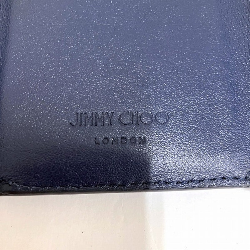 Jimmy Choo Navy Leather Wallet (Tri-Fold) (Pre-Owned)