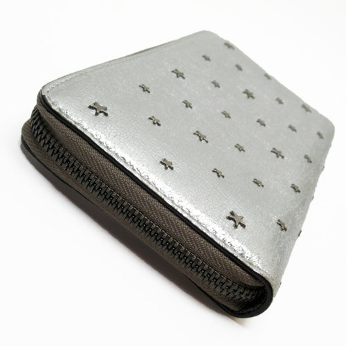 Jimmy Choo Silver Leather Coin Purse/Coin Case (Pre-Owned)