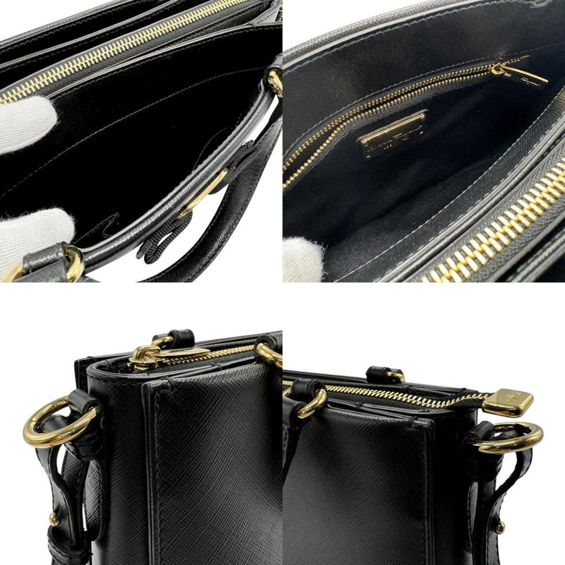 Salvatore Ferragamo Black Leather Handbag Shoulder Bag (Pre-Owned)