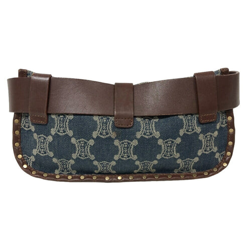 Celine Blue Brown Denim Leather Fanny Pack Sling Bag (Pre-Owned)