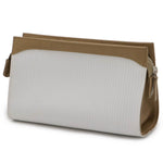 Bvlgari Millerighe Beige White Pvc Leather Pouch (Pre-Owned)