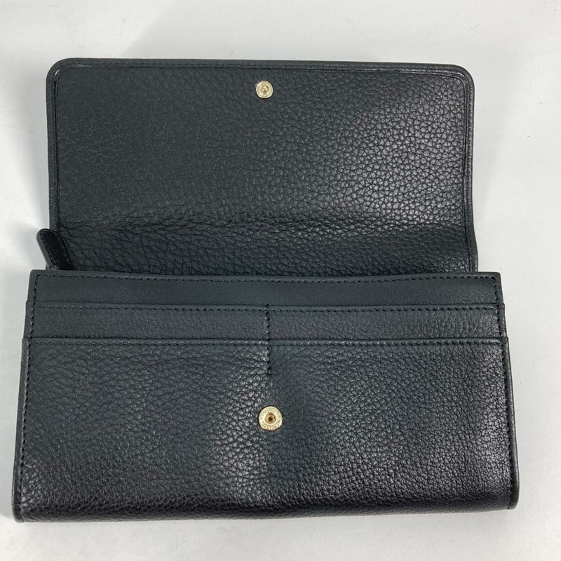 Bvlgari Black Leather Long Wallet (Bi-Fold) (Pre-Owned)