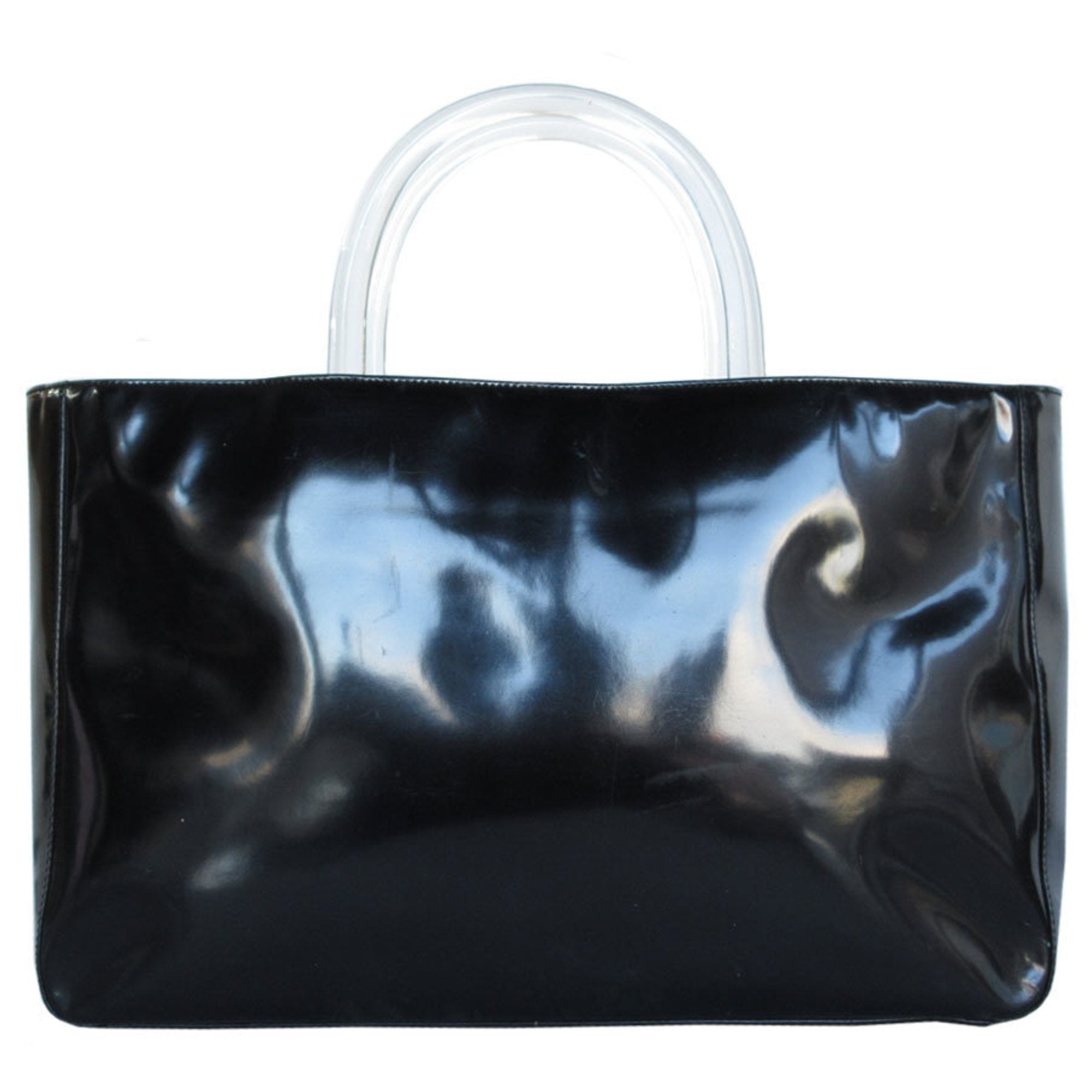 Prada Black Leather Plastic Handbag (Pre-Owned)