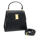 Salvatore Ferragamo Black Leather Handbag (Pre-Owned)