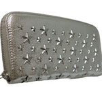 Jimmy Choo Metallic Silver Leather Wallet (Bi-Fold) (Pre-Owned)