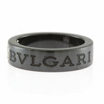 Bvlgari Black Ceramic White Gold (18K) Band Ring (Pre-Owned)