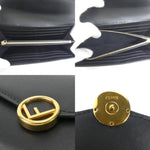 Fendi Black Leather Coin Purse/Coin Case (Pre-Owned)