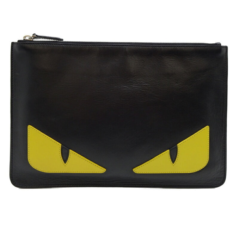 Fendi Black Leather Clutch Bag (Pre-Owned)