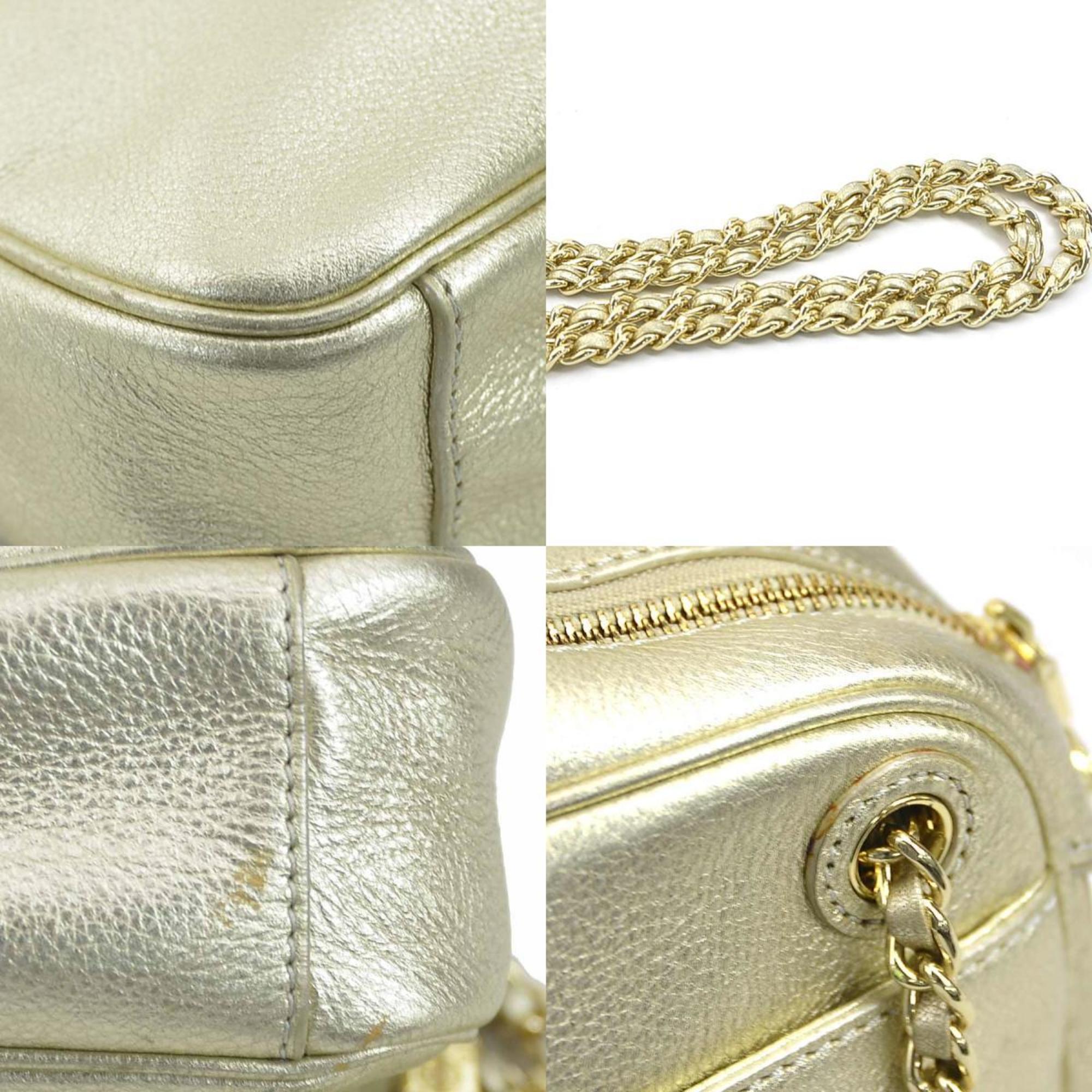 Tory Burch Gold Leather Shoulder Bag (Pre-Owned)