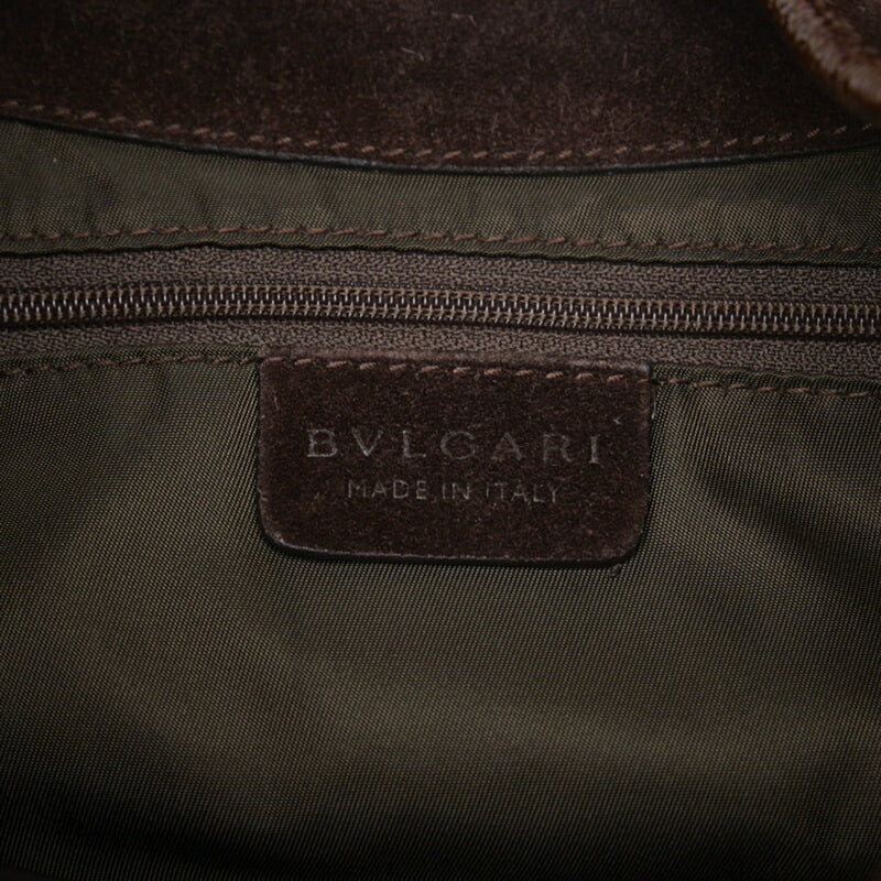 Bvlgari Brown Canvas Leather Shoulder Bag (Pre-Owned)