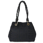 Salvatore Ferragamo Black Canvas Handbag (Pre-Owned)