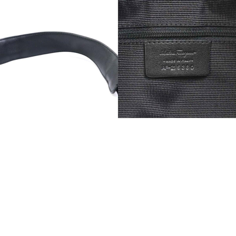 Salvatore Ferragamo Black Canvas Shoulder Bag (Pre-Owned)