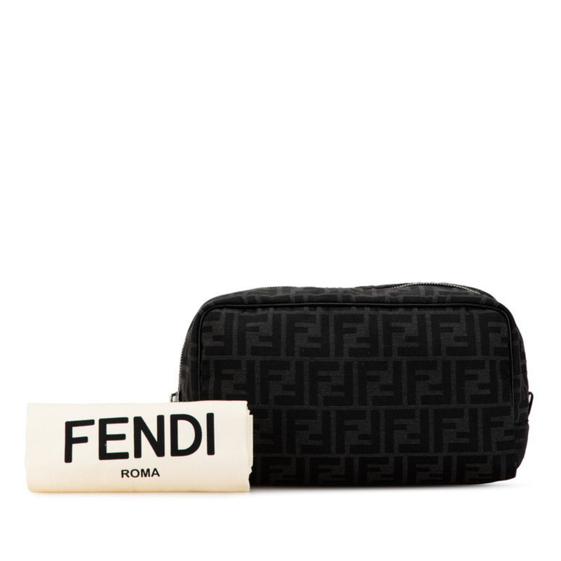 Fendi Black Canvas Leather Clutch Bag Pouch (Pre-Owned)