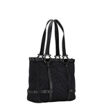 Salvatore Ferragamo Black Canvas Leather Shoulder Bag Tote Bag (Pre-Owned)