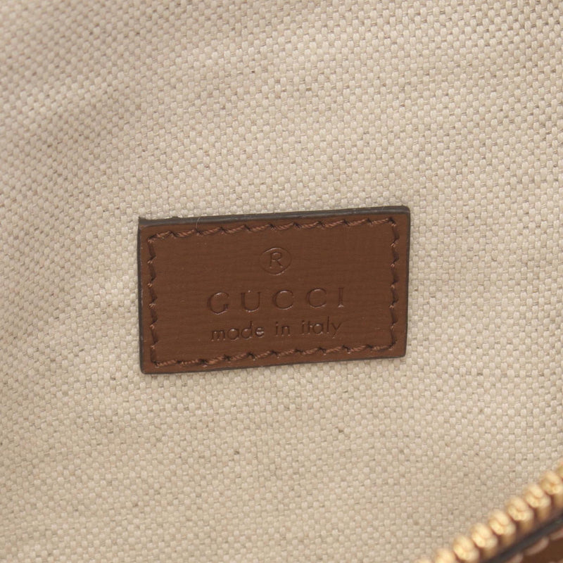 Gucci Beige Brown Coated Canvas Leather Fanny Pack (Pre-Owned)