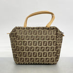 Fendi Beige Brown Nylon Canvas Handbag (Pre-Owned)