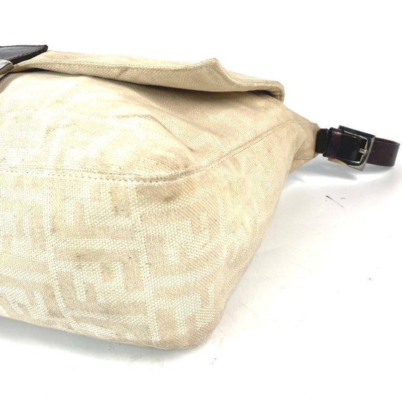 Fendi Beige Canvas Leather Shoulder Bag (Pre-Owned)