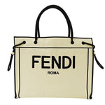 Fendi Black Ivory Canvas Shoulder Bag Tote Bag (Pre-Owned)