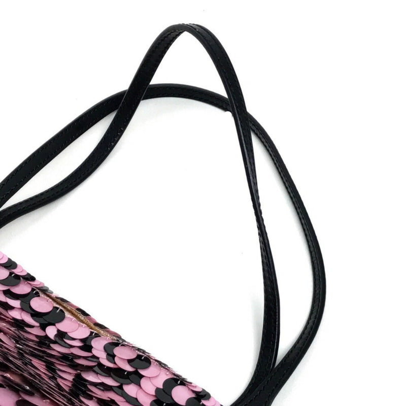 Valentino Garavani Black Pink Spangles Handbag Shoulder Bag (Pre-Owned)