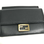 Fendi Black Leather Coin Purse/Coin Case (Pre-Owned)