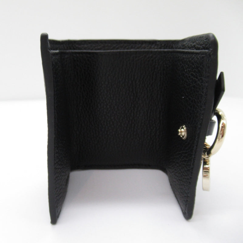 Chloé Black Leather Middle Wallet (Tri-Fold)