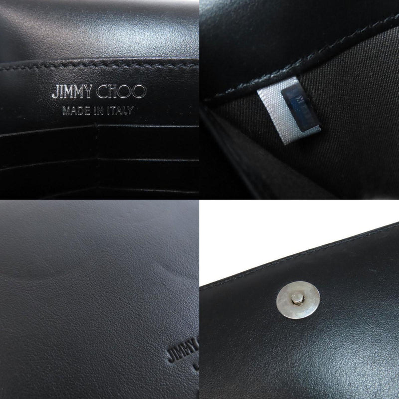 Jimmy Choo Black Leather Chain/Shoulder Wallet (Pre-Owned)