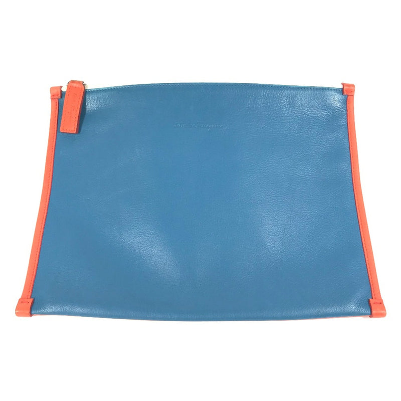 Salvatore Ferragamo Blue Leather Clutch Bag (Pre-Owned)