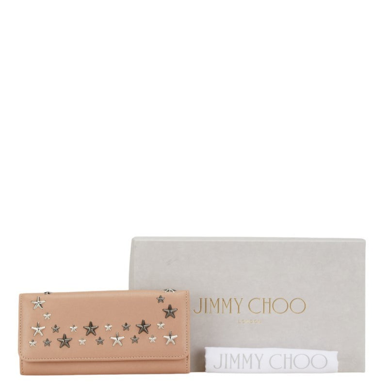 Jimmy Choo Beige Leather Wallet (Bi-Fold) (Pre-Owned)