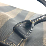 Fendi Black Brown Pvc Leather Boston Bag (Pre-Owned)