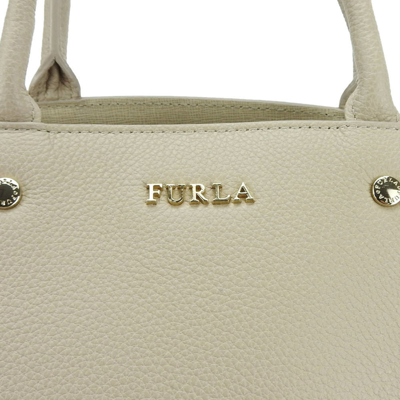 Furla Beige Leather Handbag Shoulder Bag (Pre-Owned)