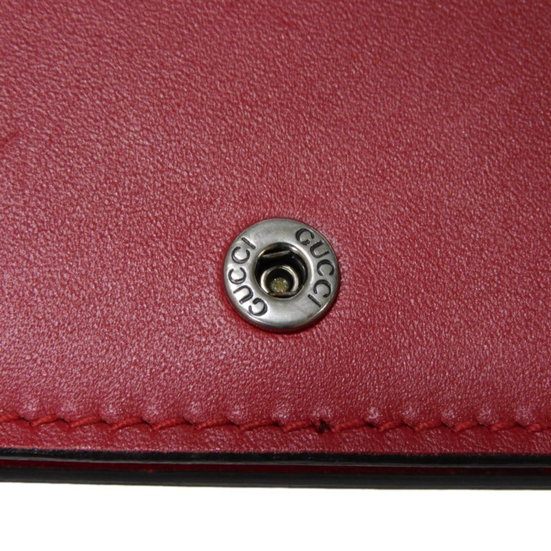 Gucci Red Color Leather Wallet (Bi-Fold) (Pre-Owned)