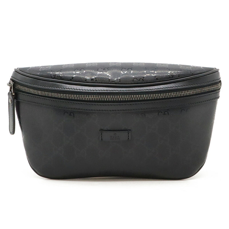 Gucci Black Coated Canvas Leather Fanny Pack Pouch (Pre-Owned)