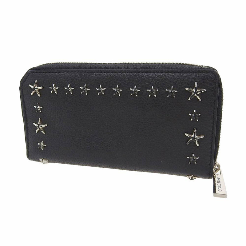 Jimmy Choo Black Leather Long Wallet (Bi-Fold) (Pre-Owned)