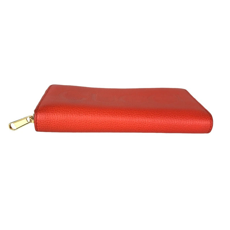 Gucci Orange Leather Long Wallet (Bi-Fold) (Pre-Owned)